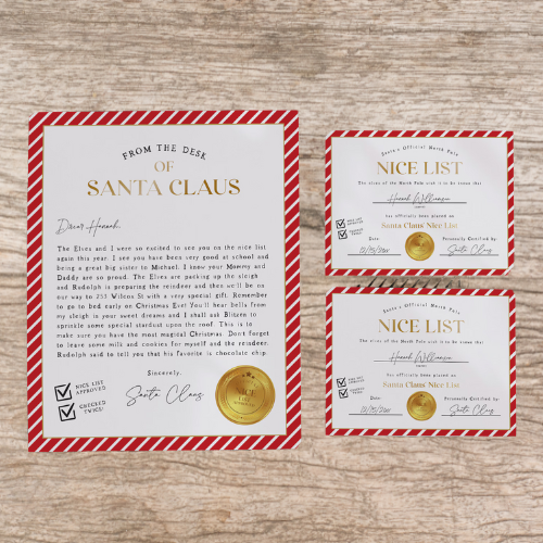 From the Desk of Santa Claus Letter