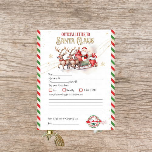 Dear Santa Christmas Wish Letter