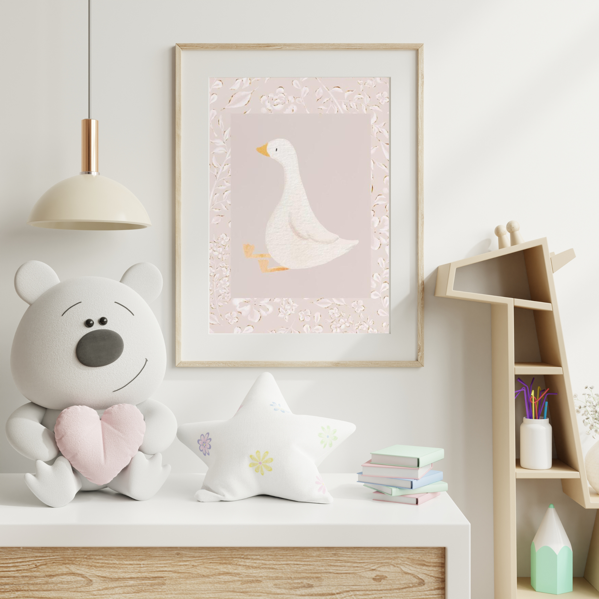 Pastel Duck Nursery Print