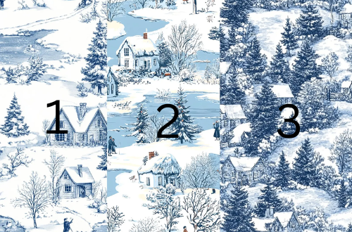 Christmas Card Blue Toile
