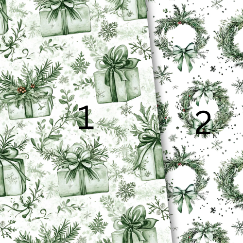Christmas Card Green Toile