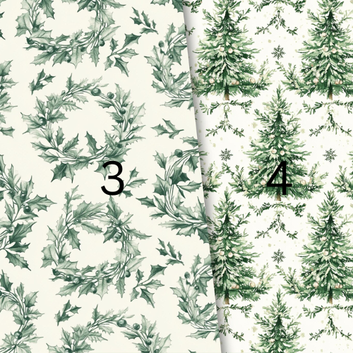 Christmas Card Green Toile