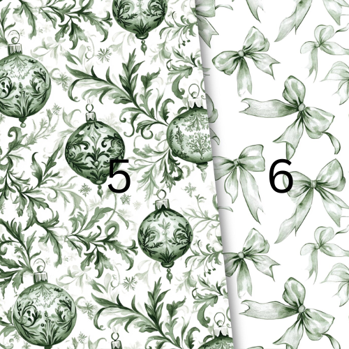 Christmas Card Green Toile