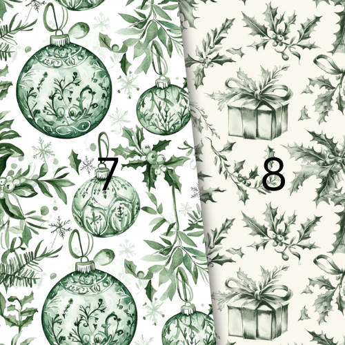 Christmas Card Green Toile