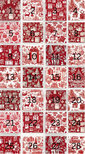 Christmas Card Red Toile