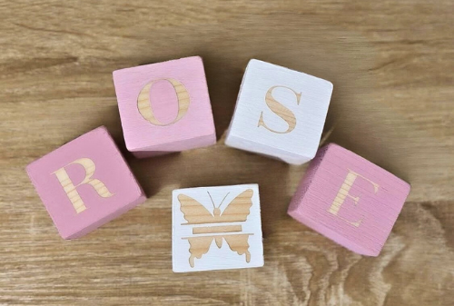Nursery Name Blocks - Blush Pink & White