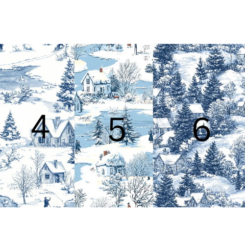 Christmas Card Blue Toile