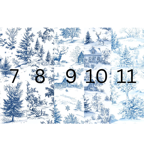 Christmas Card Blue Toile