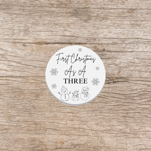 First Christmas As A Three Coaster