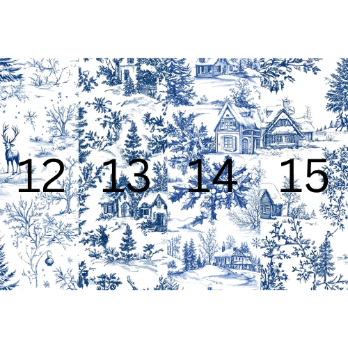 Christmas Card Blue Toile