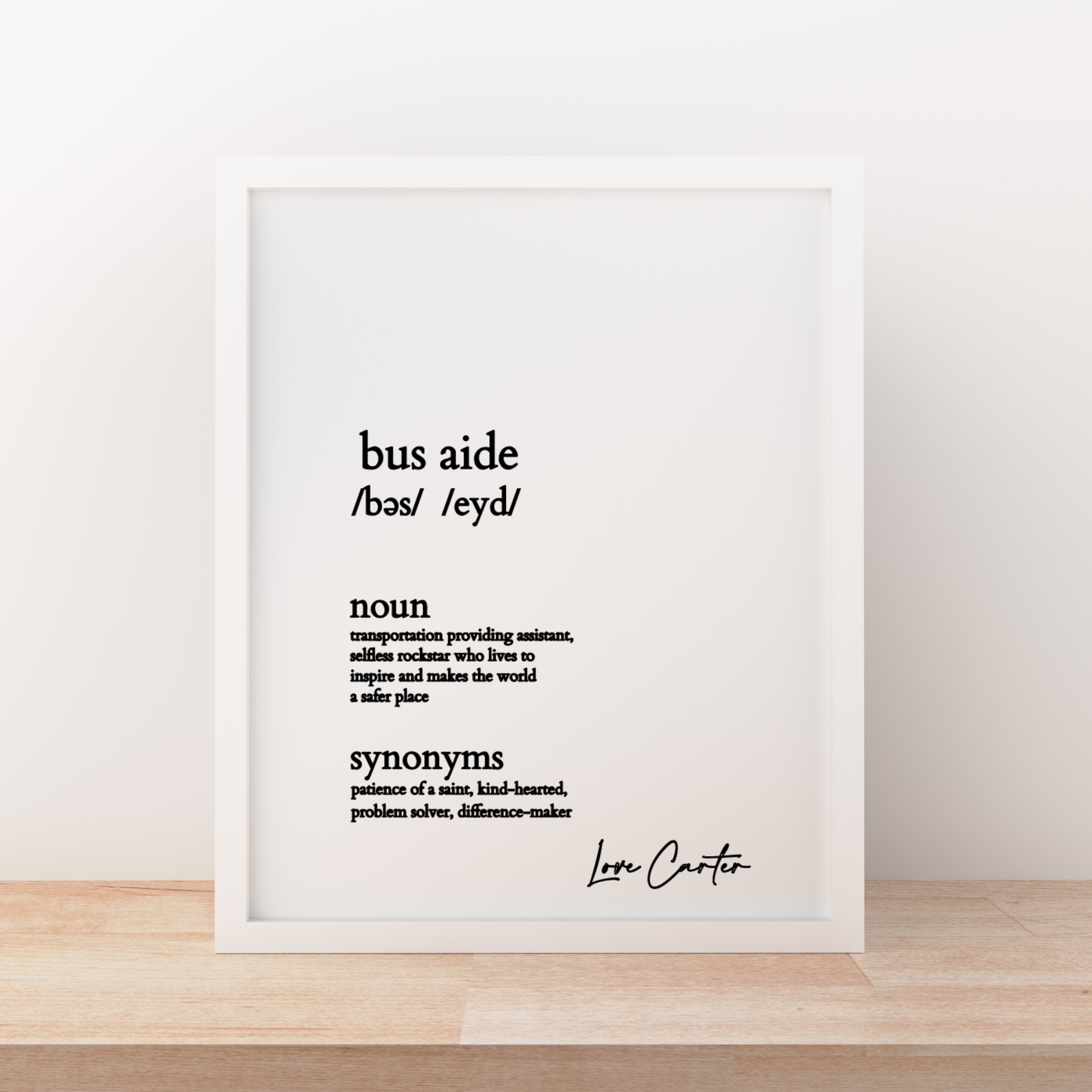 Bus Aid Thank You Print