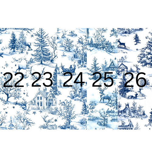Christmas Card Blue Toile