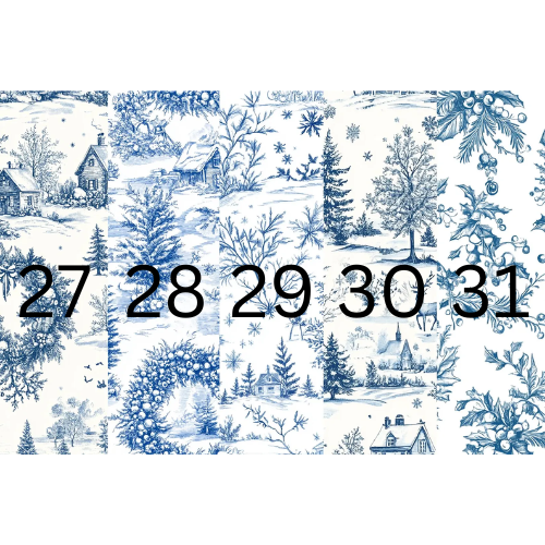 Christmas Card Blue Toile