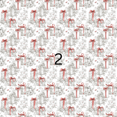 Christmas Card Red Santa & Check Toile