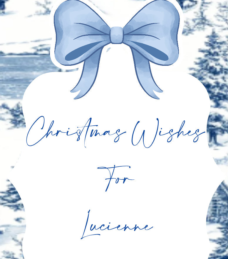 Christmas Card Blue Toile