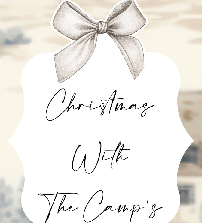 Christmas Card Red & Blue French Toile