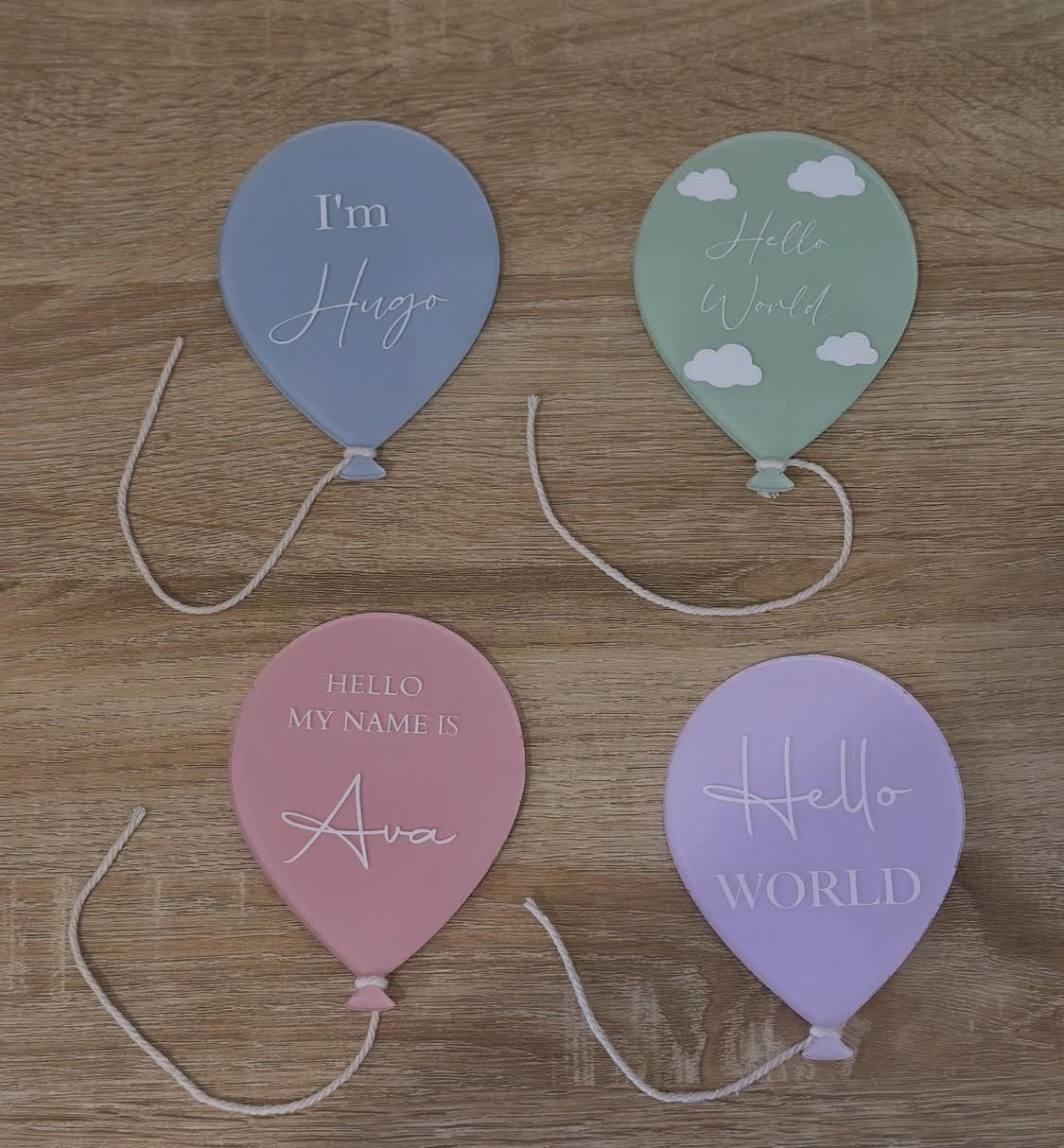Baby Balloon Acrylic Announcement
