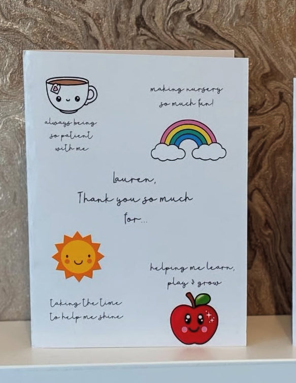 Colourful End of Year Teacher Thank You Card