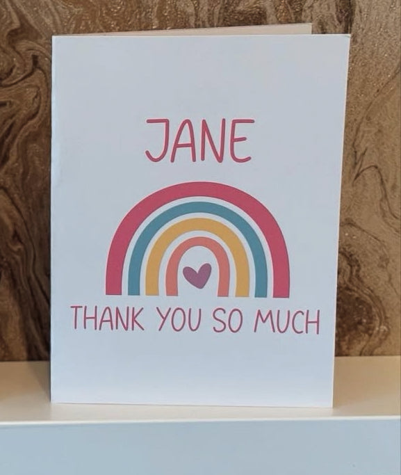 Rainbow End of Year Teacher Thank You Card
