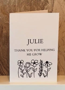 Simplistic Floral End of Year Teacher Thank You Card