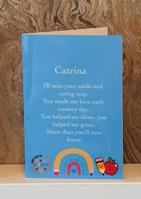Blue & Rainbow End of Year Teacher Thank You Card
