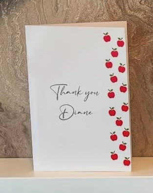 Apples & Simplistic End of Year Teacher Thank You Card
