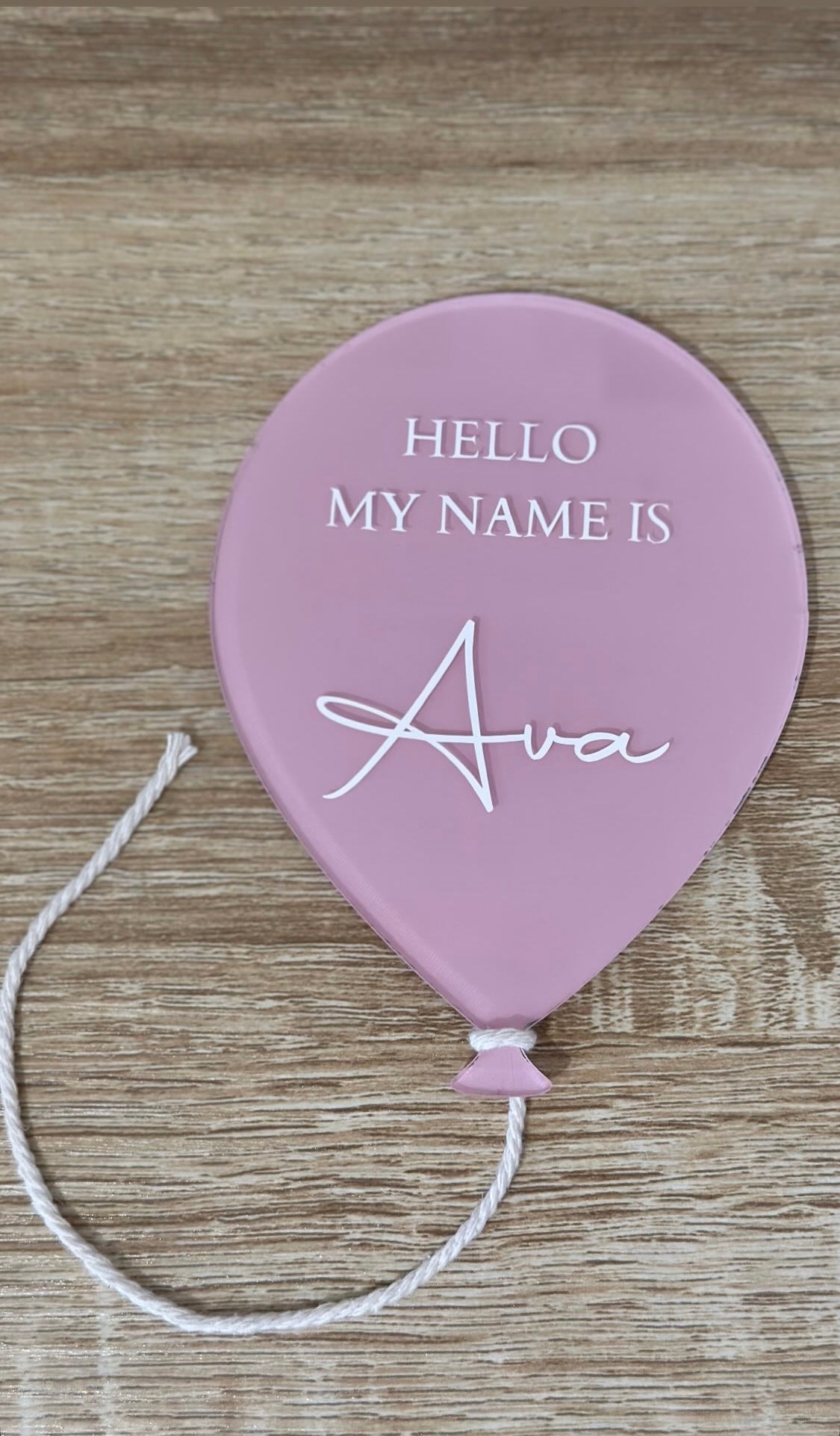 Baby Balloon Acrylic Announcement