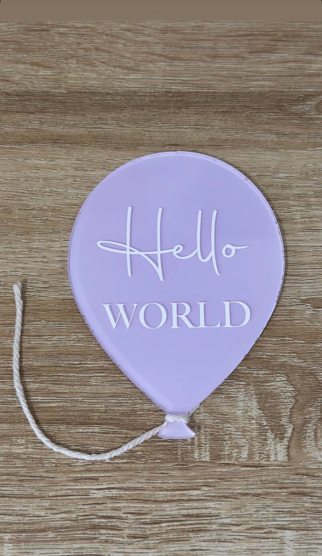 Baby Balloon Acrylic Announcement
