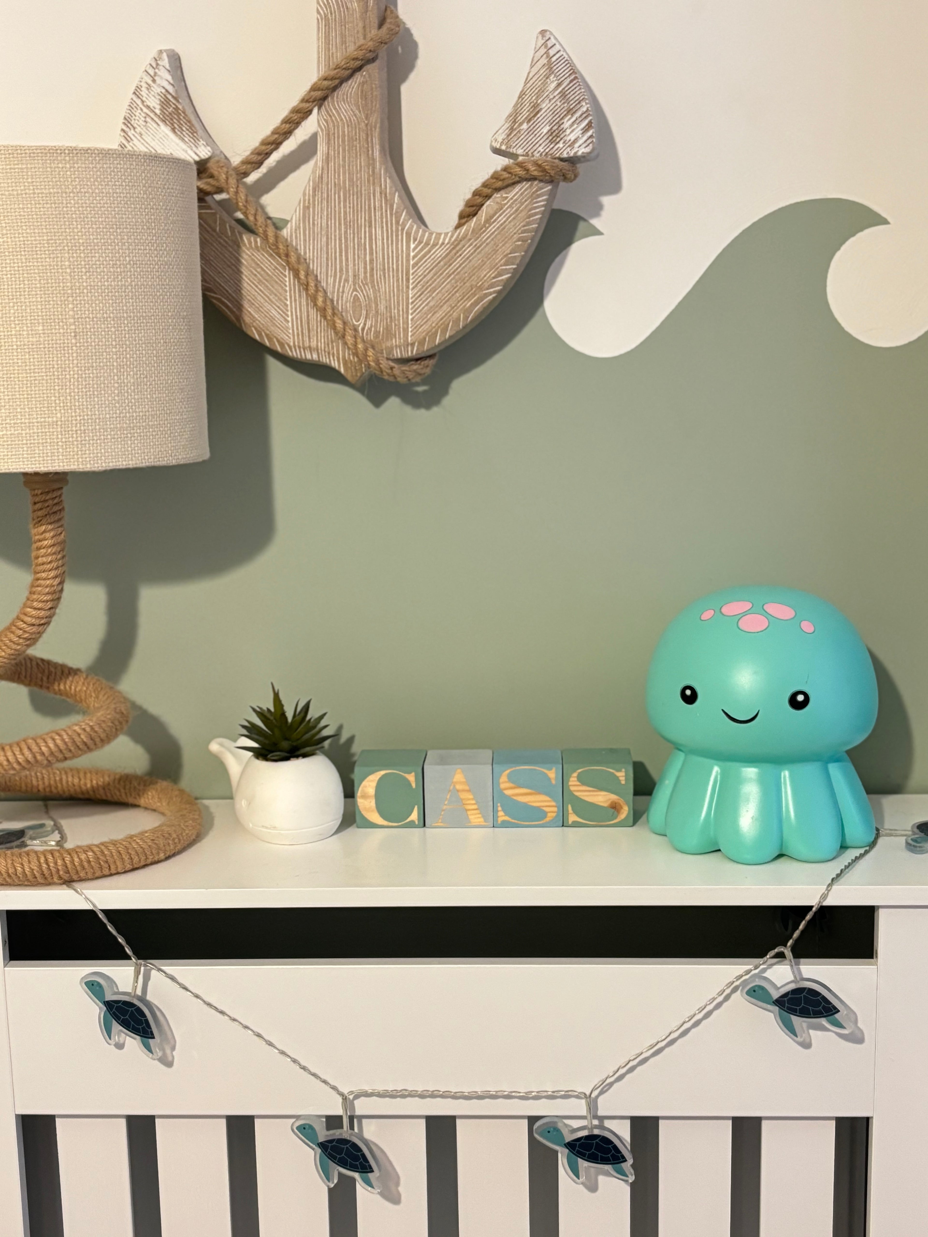 Nursery Name Blocks - Blue & Sage