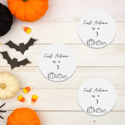 First Autumn As a 3 Pumpkin Coaster