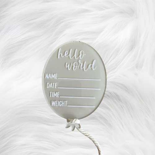 Hello World Detail Acrylic Announcement Balloon